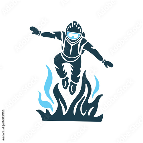 Takaro Ahi: Maori Fire Jumping Silhouette Takaro Ahi Fire jumping figure