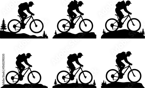 Mountain Biker  Hiking man vector bundle