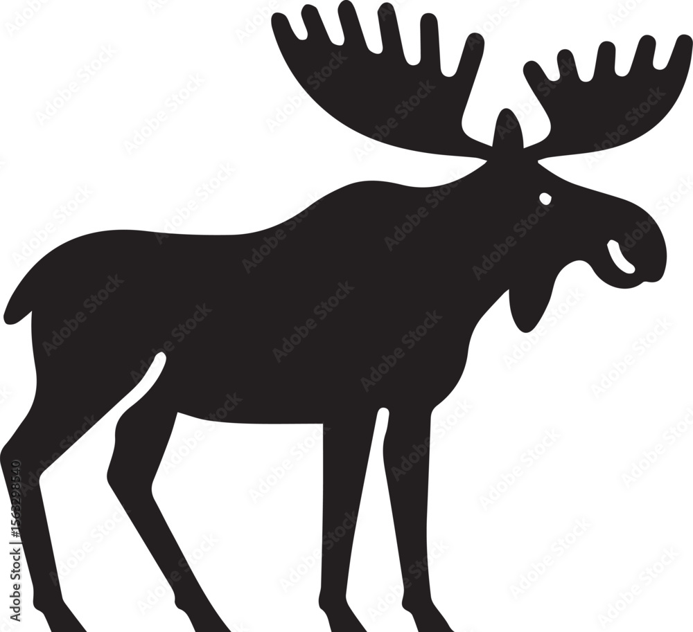Obraz premium Moose Vector In Black and White