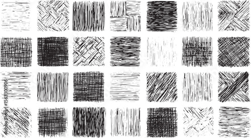 Grunge textures set. Collection of vector, distress, textures, Line crosshatch patterns, cross hatch texture vector seamless backgrounds of vintage hand drawn
