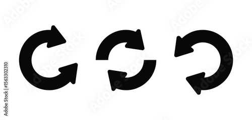 Three Circular Arrows Rotating Icons