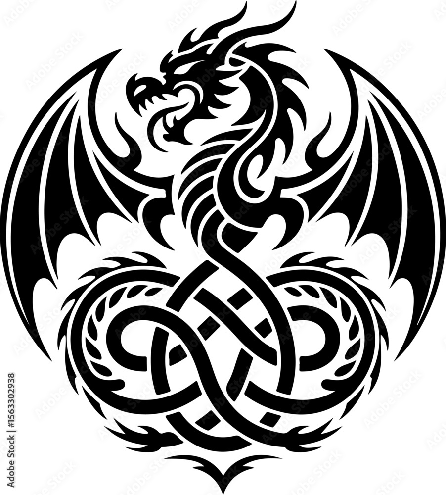 Obraz premium Indian Dragon tattoos vector bundle