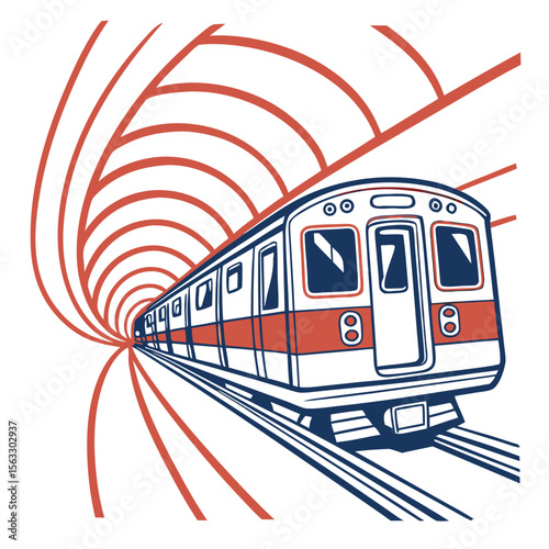 Metro Subway Train in Motion Sticker – Perspective Blur Urban Transit Design for City Lovers, Commuters & Minimalist Travel Aesthetics (Speed Effect)