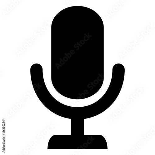 Icono silueta de micrófono 