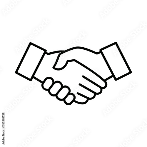 Handshake Line Art Illustration Agreement, Partnership, and Collaboration Symbol