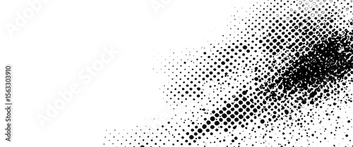 Vector black and white grange halftone dots abstract background