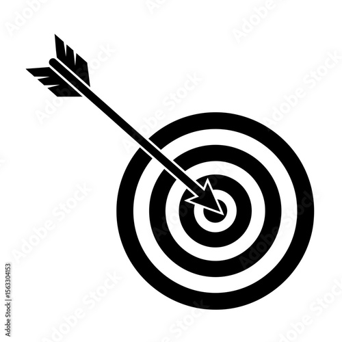 Arrow Hitting Bullseye Achieving Business Goals and Success