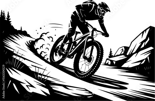 Female Hikers and  biker man Silhouettes with Trekking Poles vector bundle