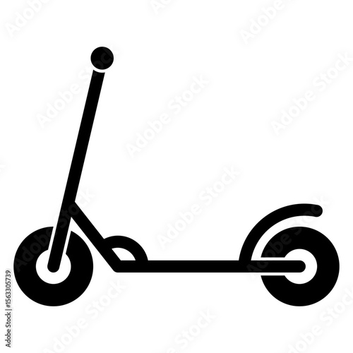 Icono de vehículo ecológico. Silueta aislada de scooter eléctrico de alquiler