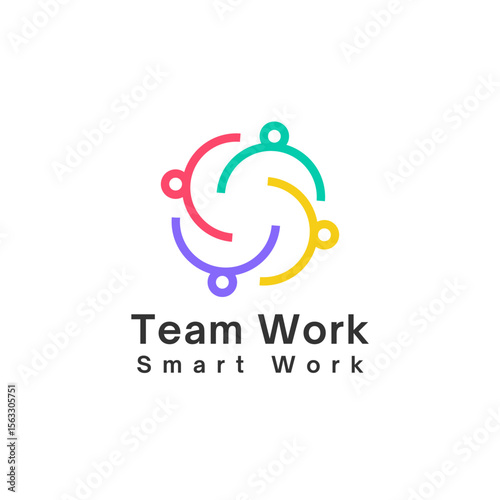Teamwork Logo Smart Collaboration, Unity, and Effective Group Work Design