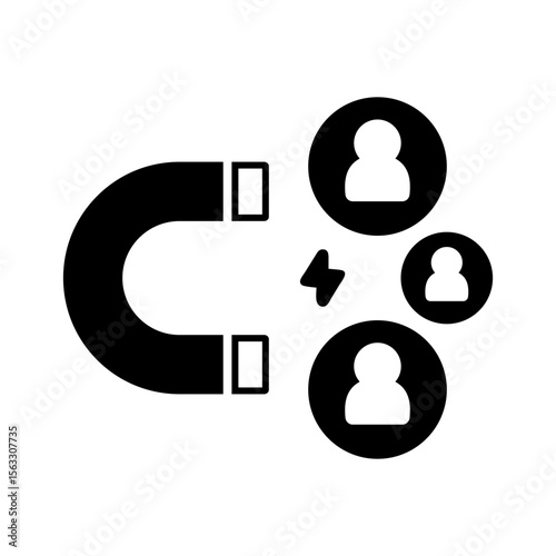magnet lead generation flat icon  
