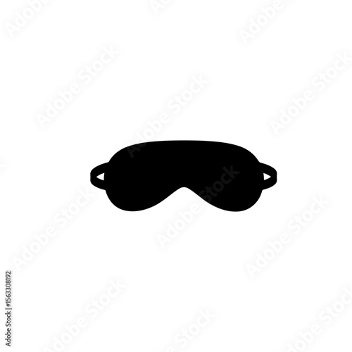 Black Sleep Mask  silhouette vector flat illustration design.