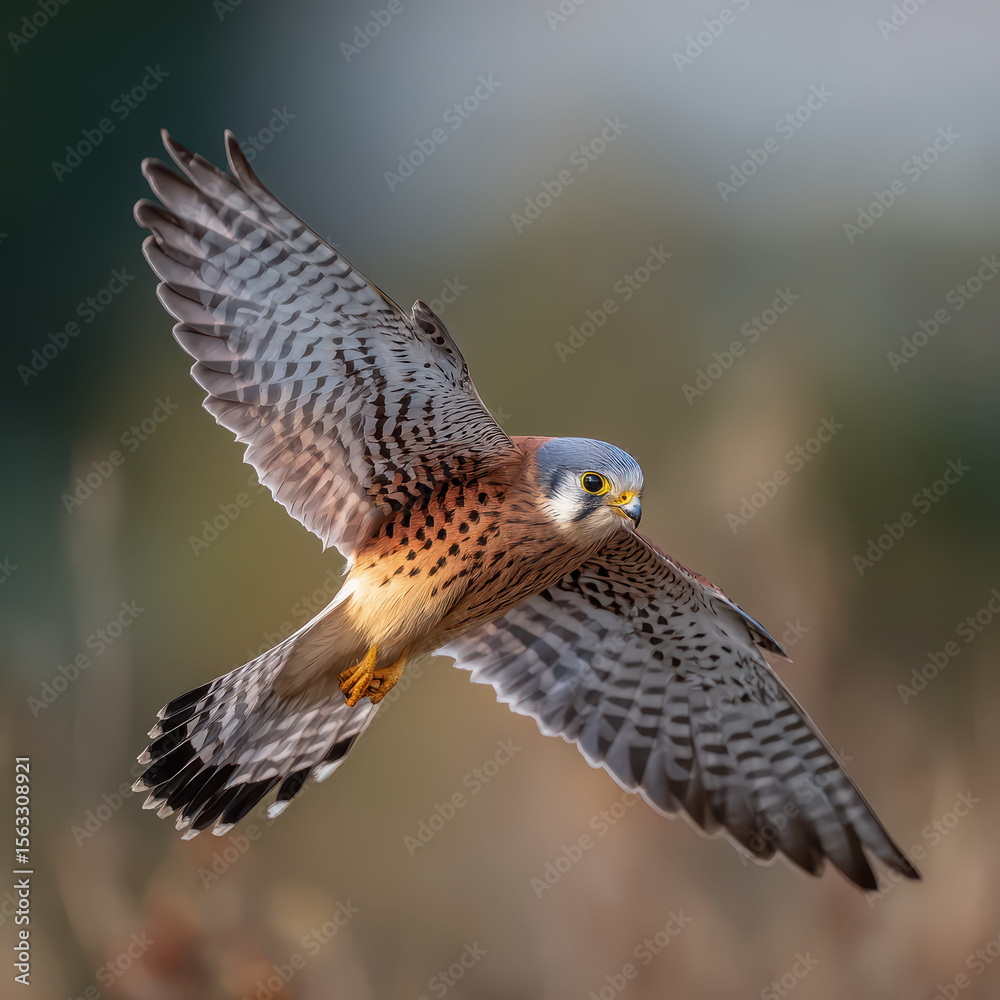 Fototapeta premium Falcon in Flight: High-Resolution Bird in Motion