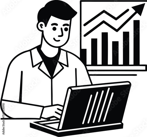  Adobe Illustrator Artwork businessman working on laptop