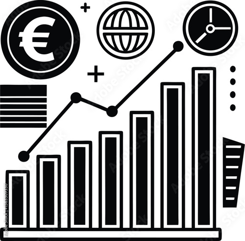  Adobe Illustrator Artwork business graph and money