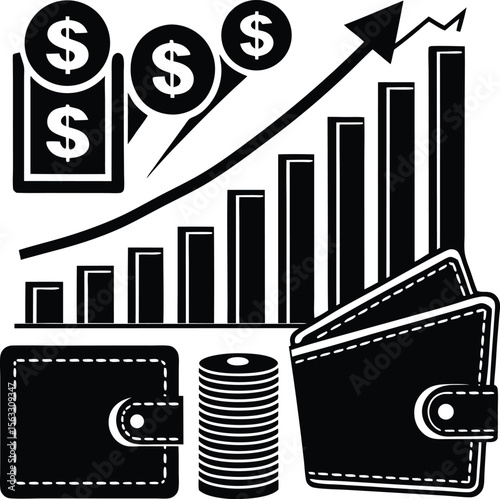 Adobe Illustrator Artwork vector illustration of business graph