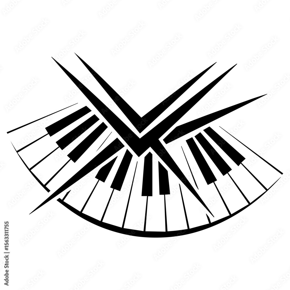 Naklejka premium Abstract Piano Keyboard Vector Design 3