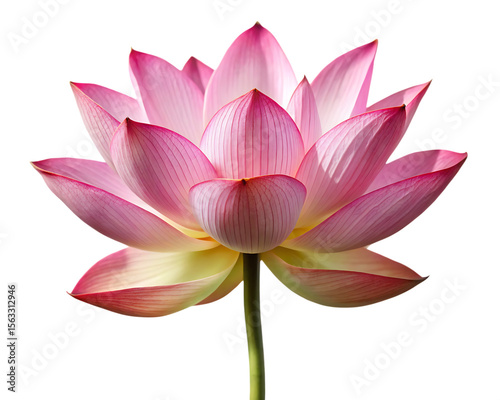pink lotus flower isolated on white background PNG , AI GENERATED