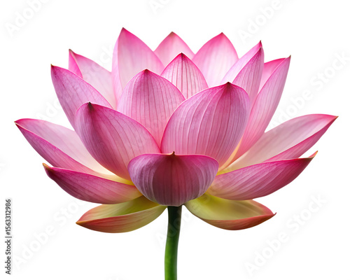 pink lotus flower isolated on white background PNG , AI GENERATED