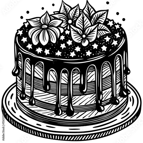 birthday cake vector illustration