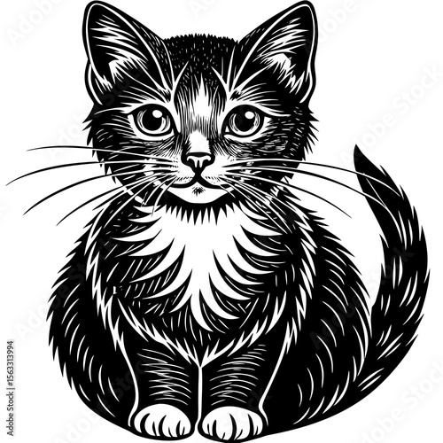 black and white cat