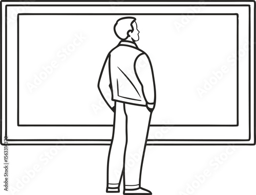 Teacher or Instructor Character Illustration Featuring Classroom and Chalkboard. Professional Teacher Character in Educational Scene with Students and Books. Modern Instructor Character Teaching
