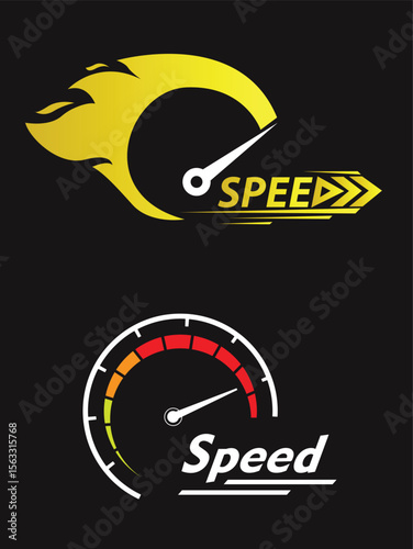 Fiery Speedometer Logos Fast, Dynamic Design Concepts for Speed and Velocity