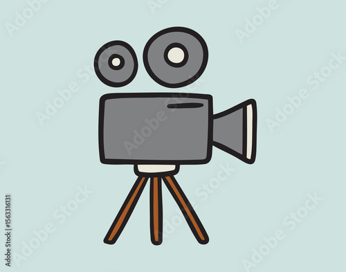 Retro style cinema camera for vintage filming and video production