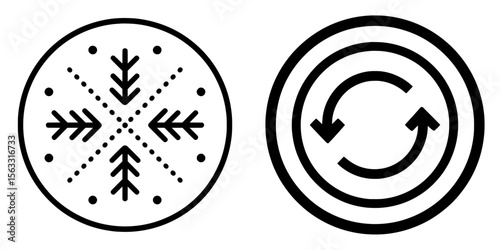 A modern circular arrow pattern icon symbolizes a broad spectrum drug or repellent remedy and features an editable stroke