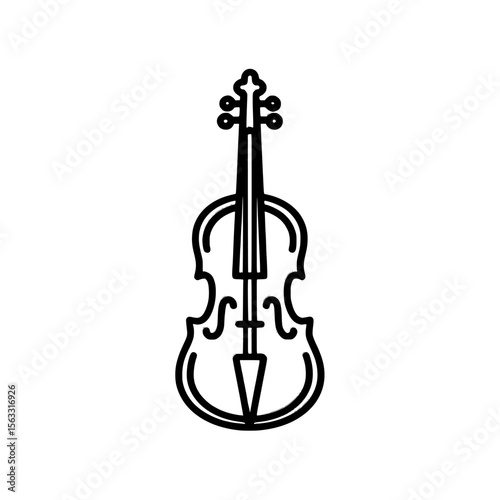 A minimalist line art design of a violin is great for designing violin logos and icons