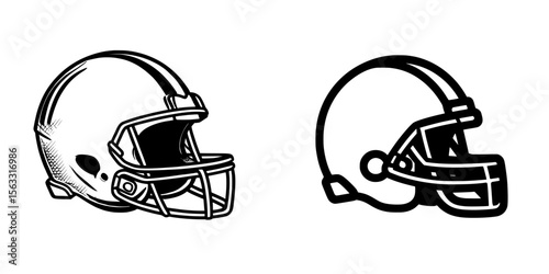 The icon of a football helmet in line art form is great for creating logos and icons that require a simple football helmet design