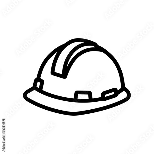 Line art of a hard hat, a basic yet effective icon for hard hat logos, icons, and other graphic designs