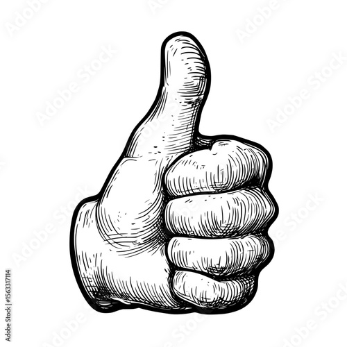 A thumbs up icon and line art illustration, featuring simple line art of a thumbs up gesture, ideal for logos and icons that require a thumbs up symbol