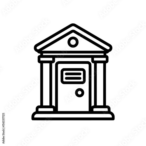 The simple line art of a post office serves as a great icon, particularly for post office logos and other icons