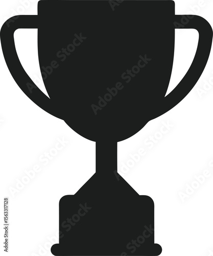  Simple black trophy cup silhouette vector icon symbol for award, achievement or champion design