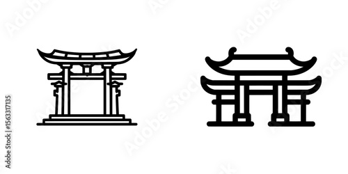 The gateway line art and gateway icon offer a basic yet effective line art representation of a gateway, suitable for logo and icon designs