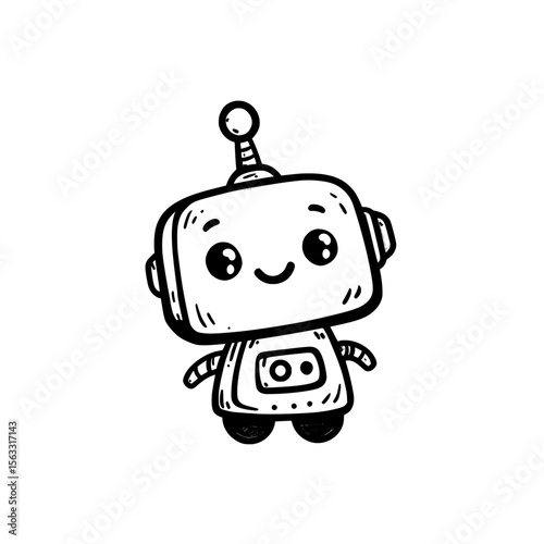 An AI assistant icon and line art featuring simple line art can be perfectly utilized for creating AI assistant logos and icons