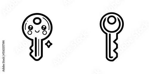 Key management is perfectly represented by simple line art, making it suitable for key management icons and logos