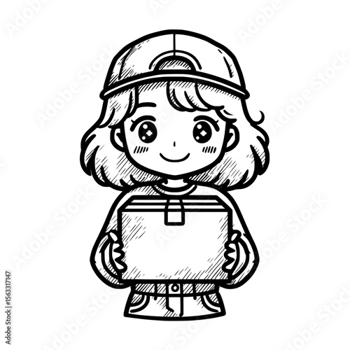 Simple order dispatch line art and icon, designed to be used in logos and icons representing order dispatch
