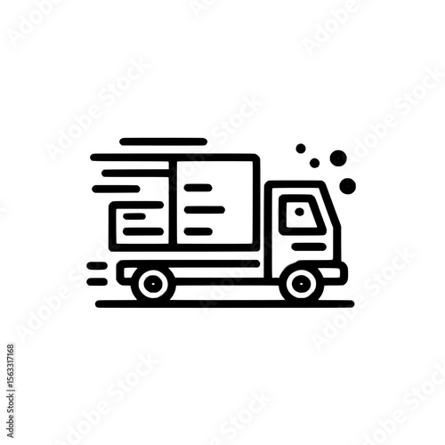 Shipping method logo and icon design featuring simple line art, perfect for use in shipping method symbols and graphics