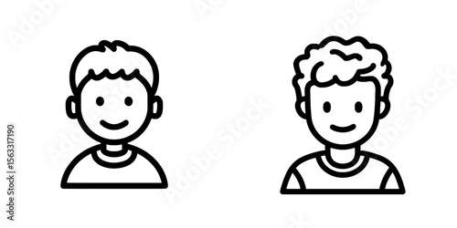 Icon for user roles and line art of user roles, ideal for logos and icons representing user roles in a simple line art style