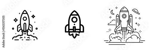 A simple line art representation of a campaign launch is available as an icon, suitable for campaign launch logos