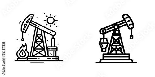 A simple line art representation of oil and gas is ideal for logos and icons related to the oil and gas industry