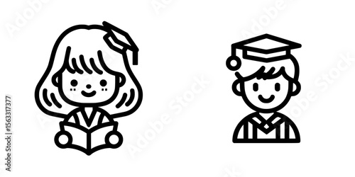 Education reform is symbolized by an icon and simple line art, ideal for incorporation into education reform logos and icons