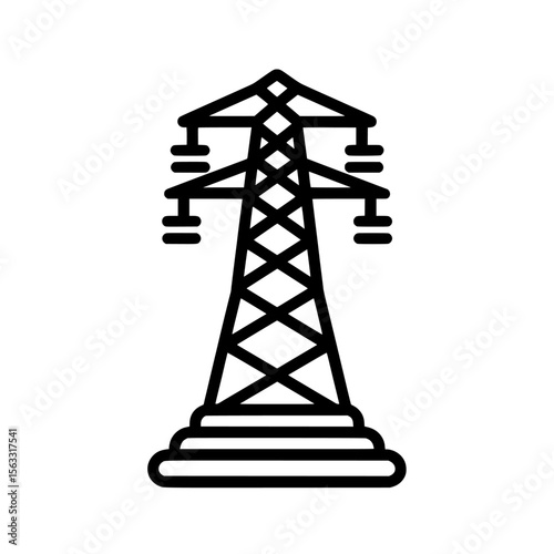 The icon for hydro power is a minimalist line art design, perfect for use in hydro power logos and iconography