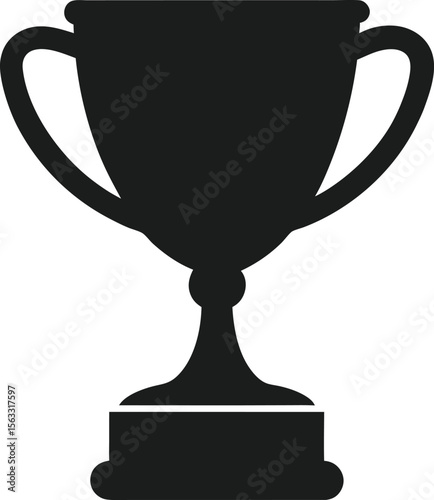  Simple black trophy cup silhouette vector icon symbol for award, achievement or champion design