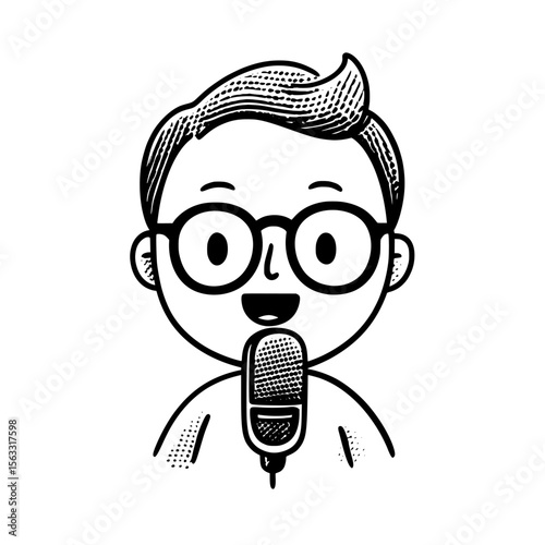 A simple line art representation of the podcast community is available, suitable for use as icons or logos for podcast communities