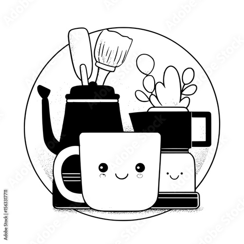 Simple line art representing diy home decor serves as an excellent icon or logo for diy home decor purposes