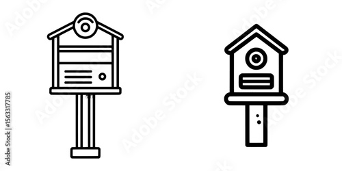 The design of the address line icon features a modern illustration with a thin black outline symbol on a transparent background that is editable