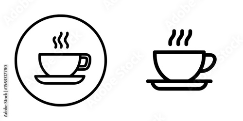 Americano icon is represented by a modern thin black outline symbol with editable stroke on transparent background in line design